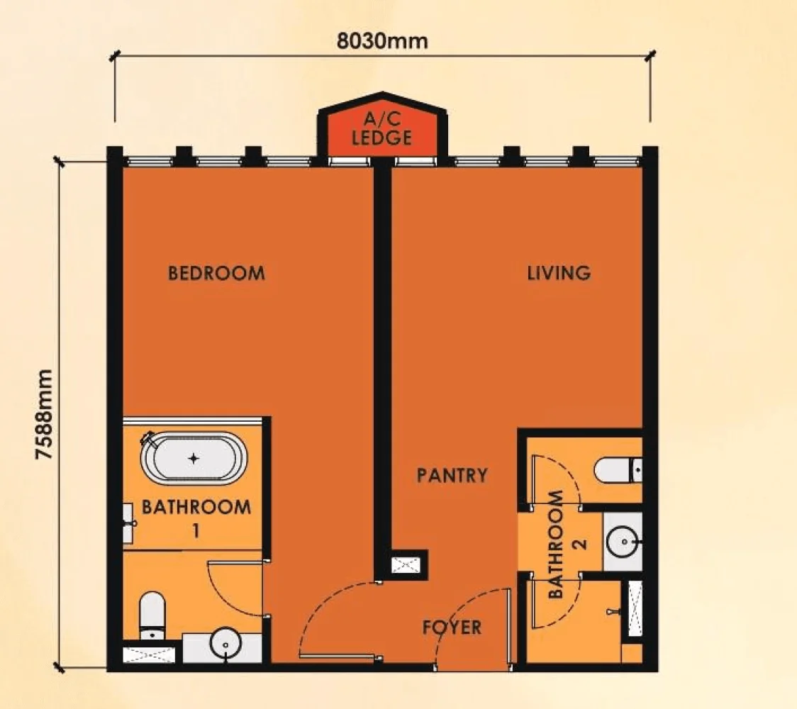 MABA Suitez Type A2 floor plan